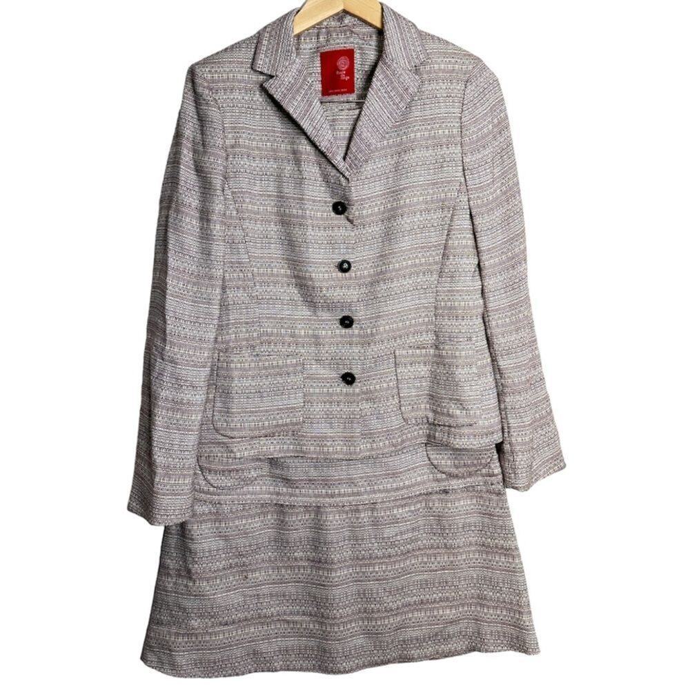 Boule de neige Linen Blend Two Piece Blazer and Dress Size XL